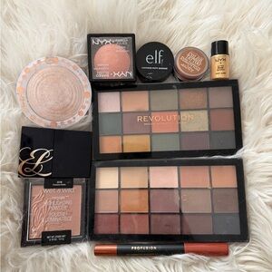 Makeup bundle NYX Revolution eyeshadow palette Estée Lauder blush highlight